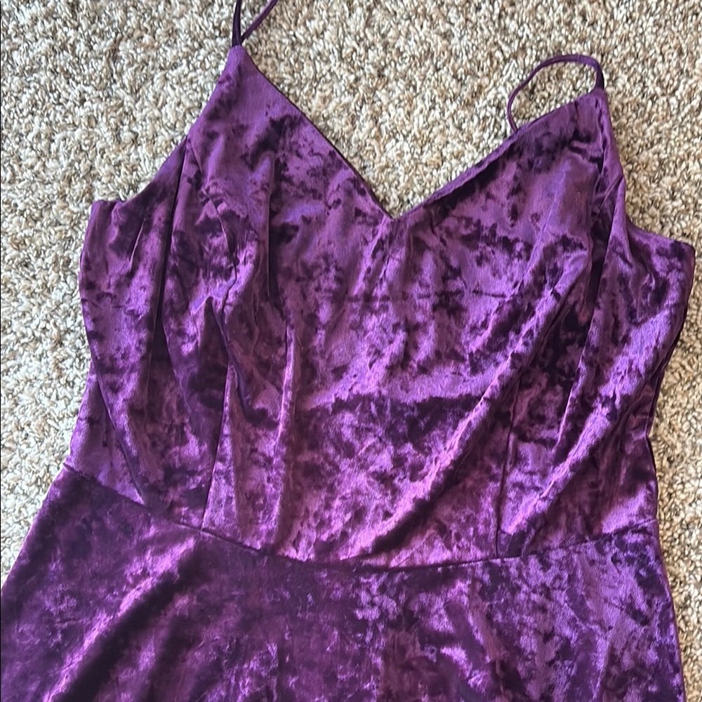 Amazon Purple Velvet Mini Dress